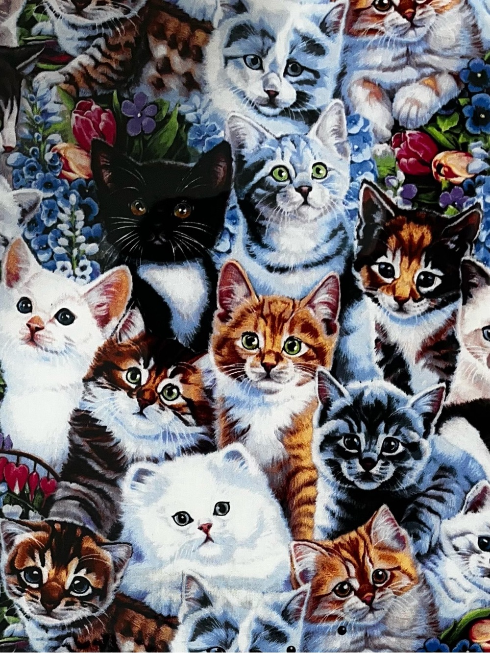 Hand Crafted Kittens Wall Art White, Black, Brown, Gray